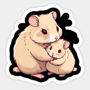 Hamster, Mom and Baby, Mothers Day Sticker